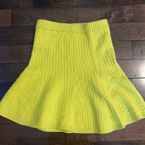 Maeve Anthropologie knit skirt, yellow. Slight flare, mini. Women’s XS